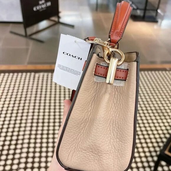 Coach Mini Lane Top Handle In Colorblock Signature Canvas - Picture 9 of 10